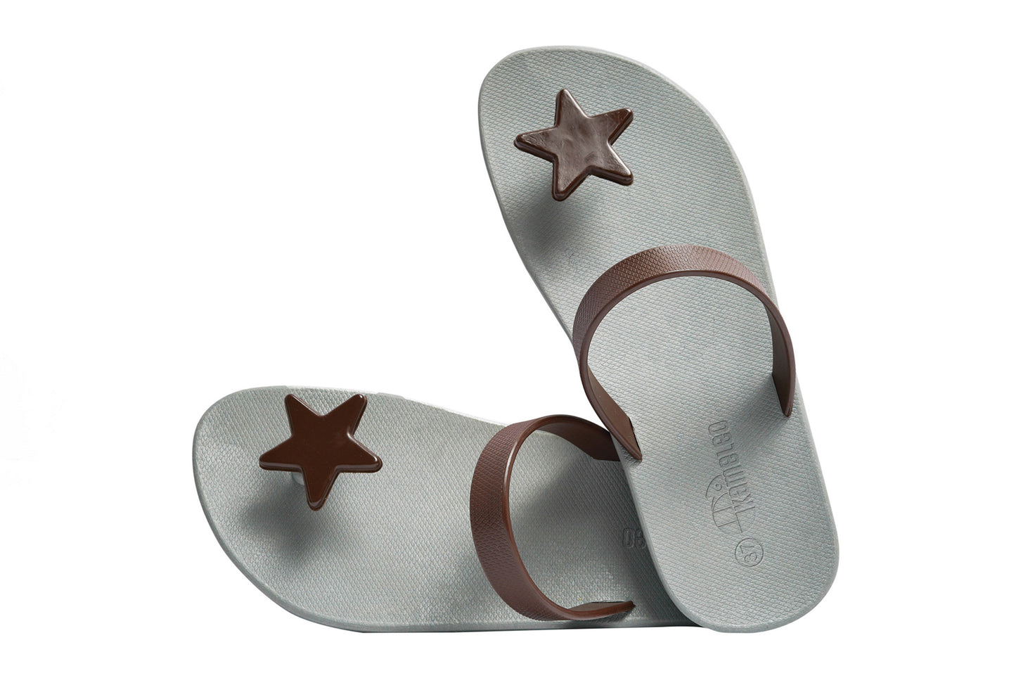 Poppi Star Grey Sole Brown Strap