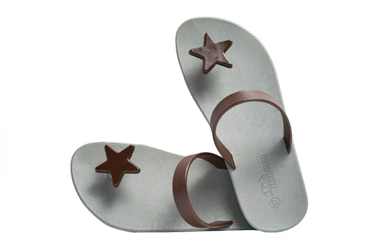 Poppi Star Grey Sole Brown Strap