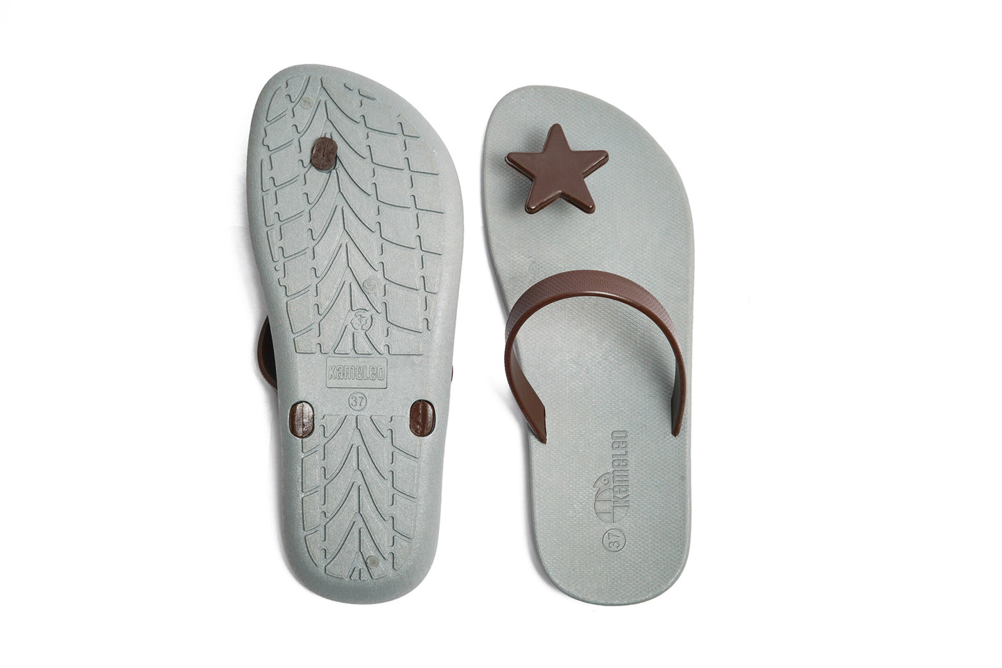 Poppi Star Grey Sole Brown Strap