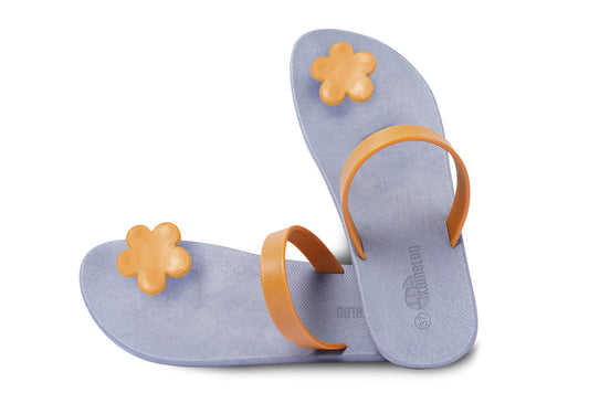 Poppi Flora Grey Sole Caramel Strap