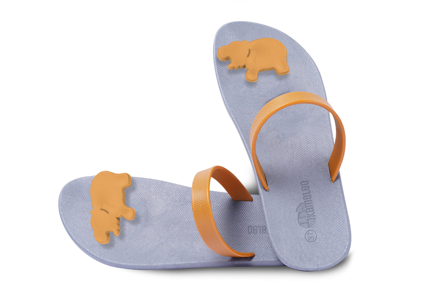 Poppi Hippo Grey Sole Caramel Strap