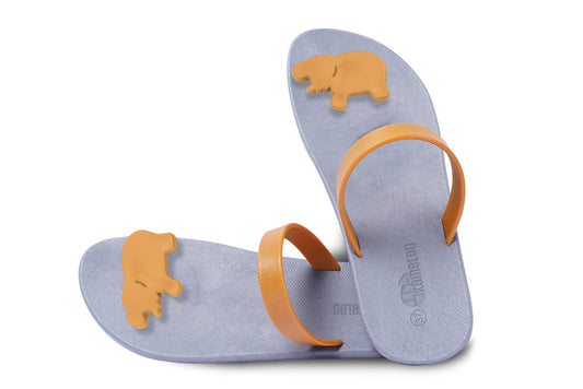 Poppi Hippo Grey Sole Caramel Strap