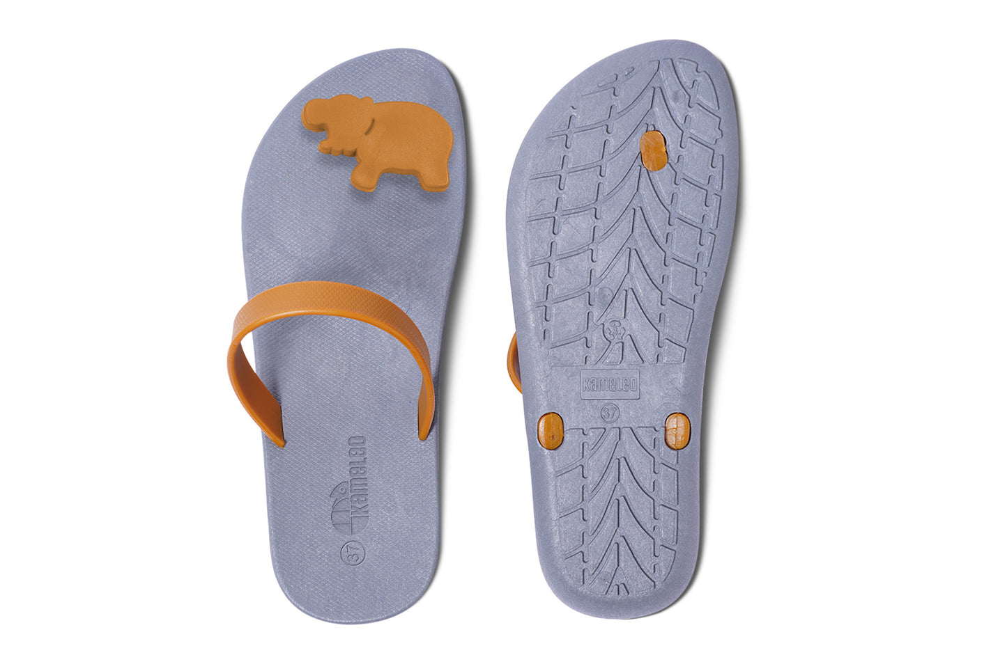 Poppi Hippo Grey Sole Caramel Strap