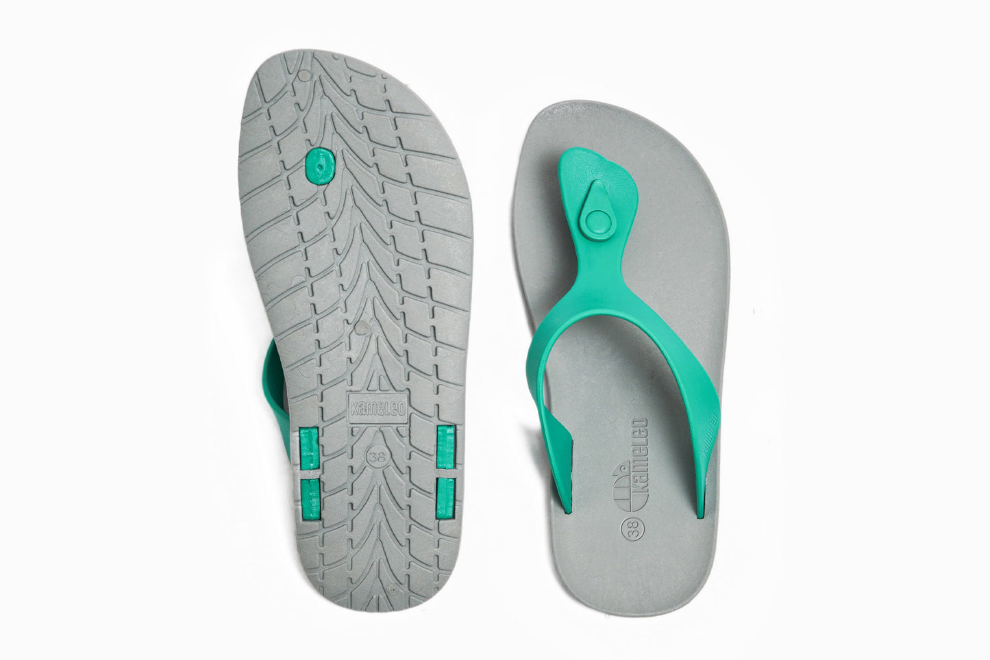 Candy Grey Sole Green Strap