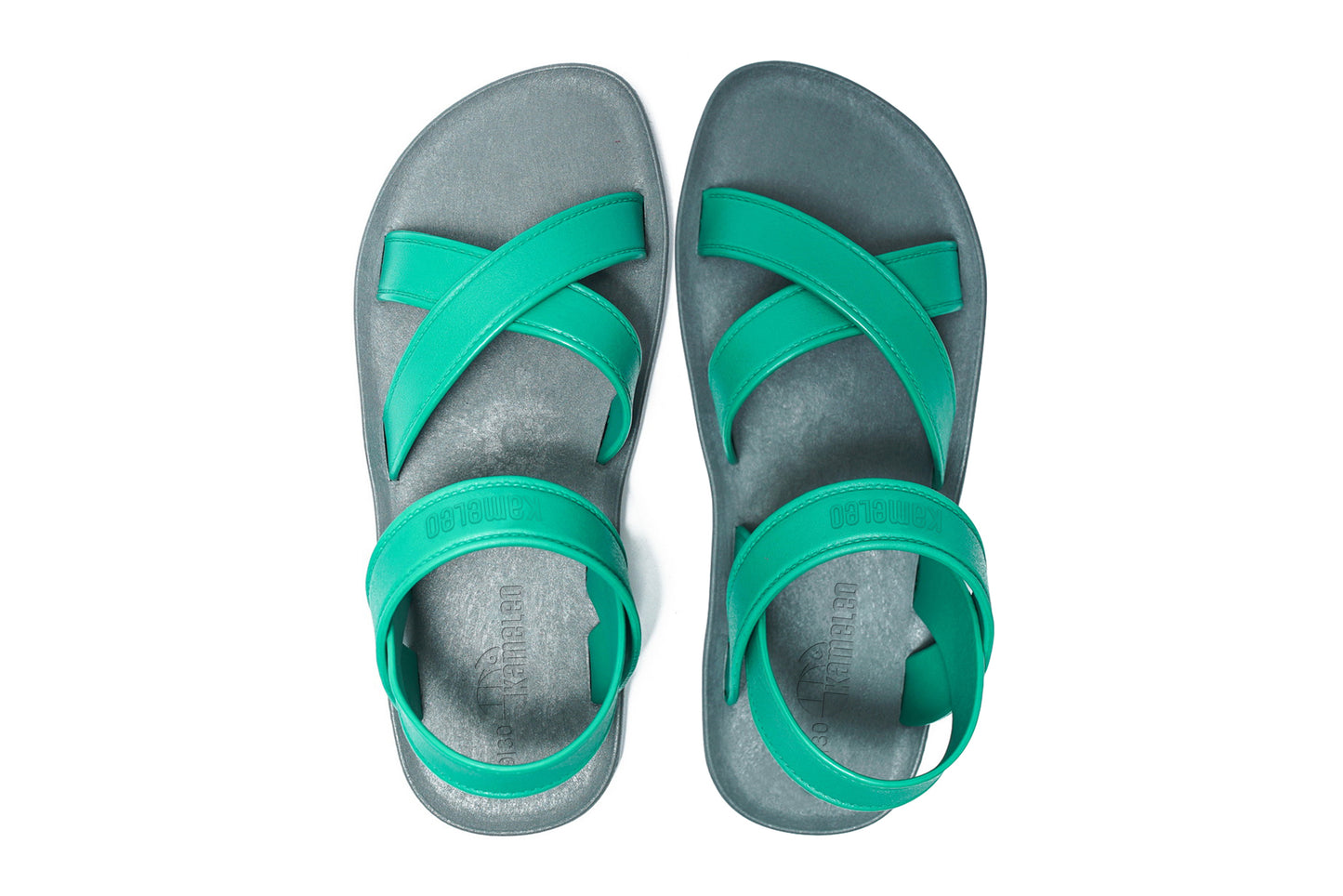Cross Plus Kids Grey Sole Green Strap