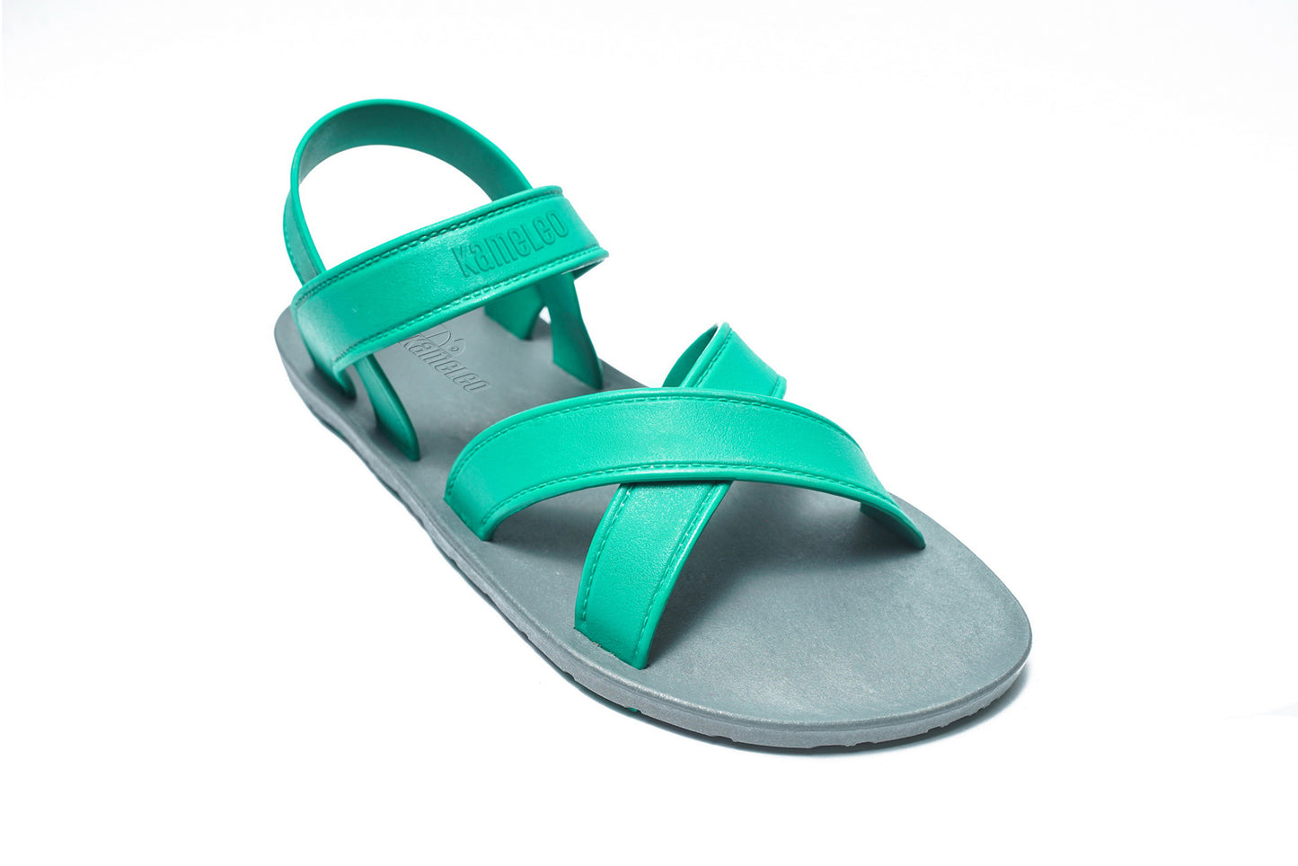 Cross Plus Kids Grey Sole Green Strap