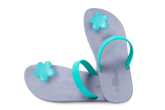 Poppi Flora Grey Sole Green Strap