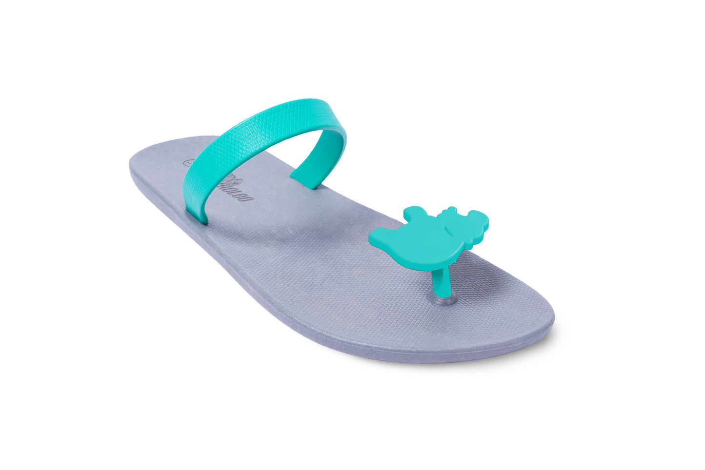 Poppi Hippo Grey Sole Green Strap