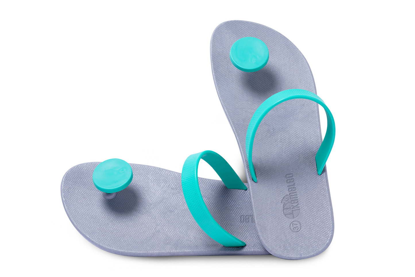Poppi Dot Grey Sole Green Strap