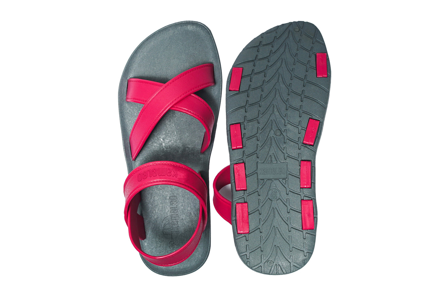 Cross Plus Kids Grey Sole Pink Strap