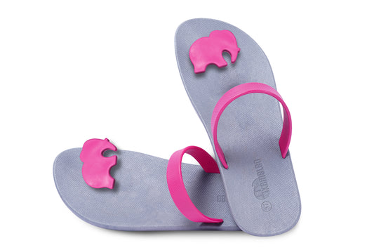 Poppi Ellie Grey Sole Pink Strap