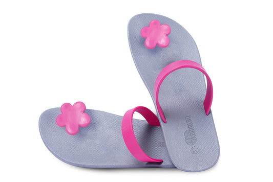 Poppi Flora Grey Sole Pink Strap