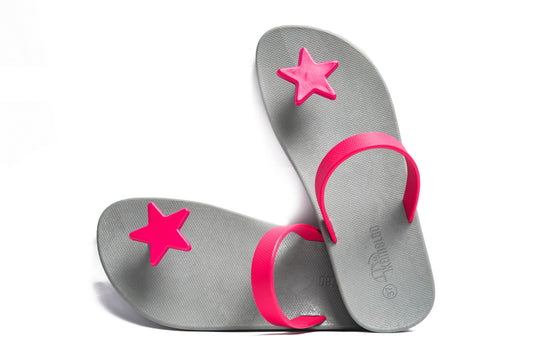 Poppi Star Grey Sole Pink Strap