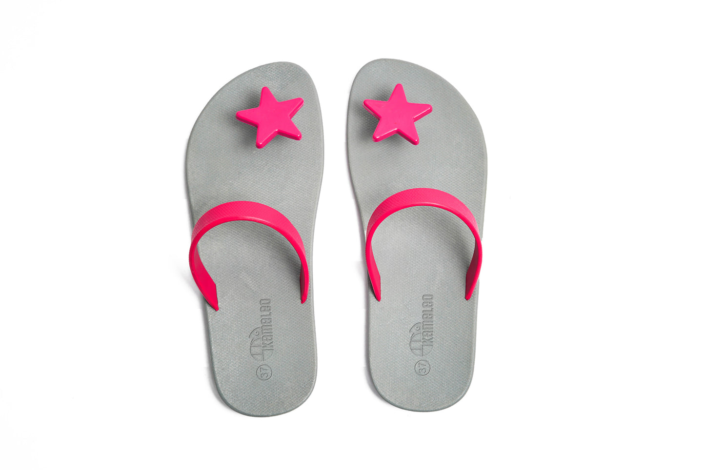 Poppi Star Grey Sole Pink Strap