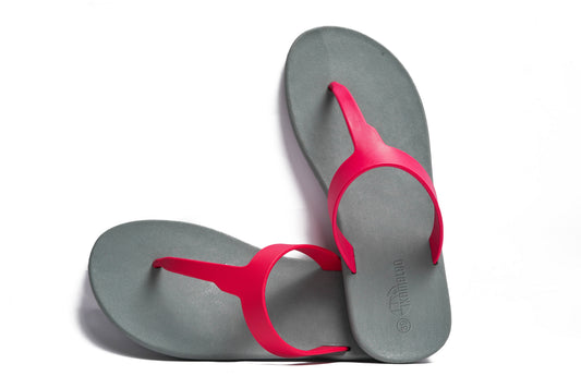 Thongs Grey Sole Pink Strap