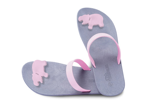 Poppi Hippo Grey Sole LightPink Strap