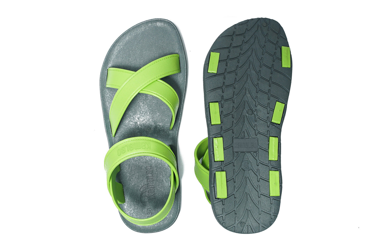 Cross Plus Kids Grey Sole Lime Strap
