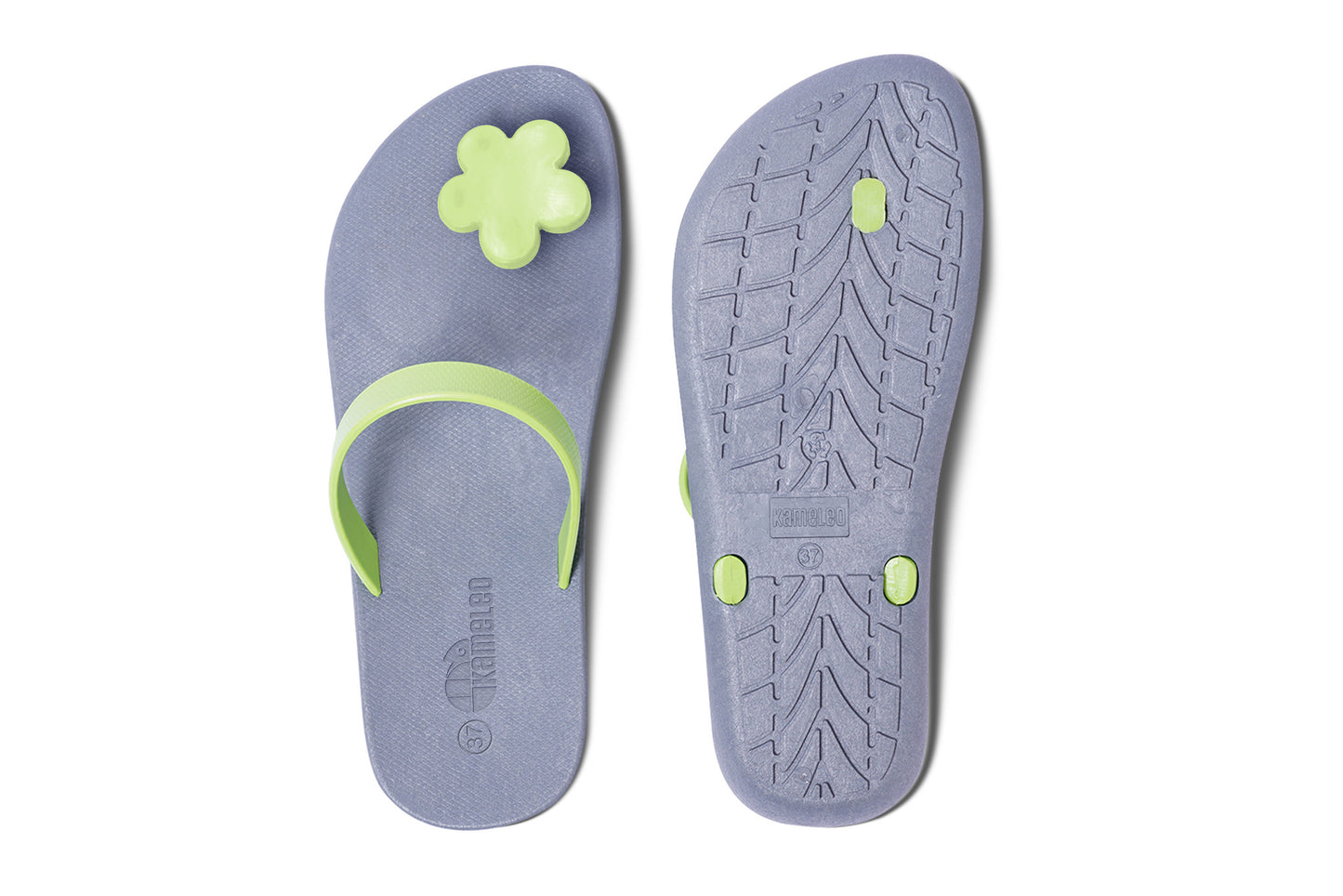 Poppi Flora Grey Sole Lime Strap