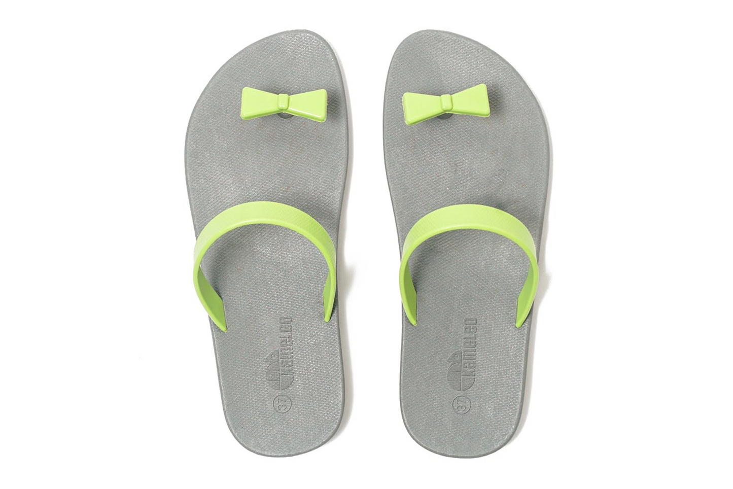 Poppi Bow Grey Sole Lime Strap