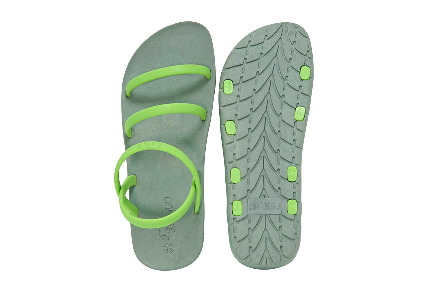 Twin Slim Grey Sole Lime Strap