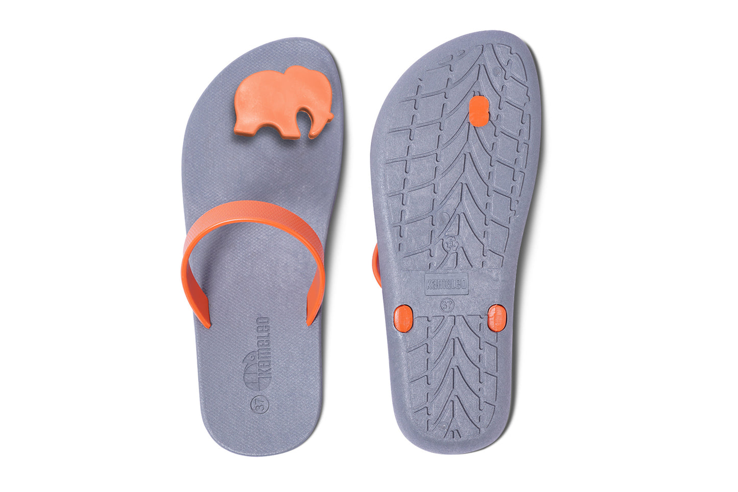 Poppi Ellie Grey Sole Orange Strap