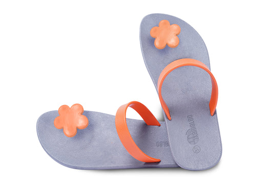 Poppi Flora Grey Sole Orange Strap