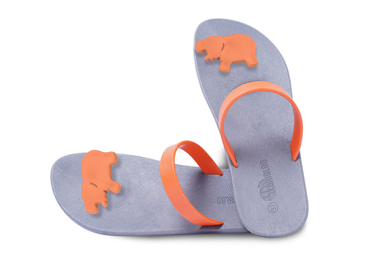 Poppi Hippo Grey Sole Orange Strap