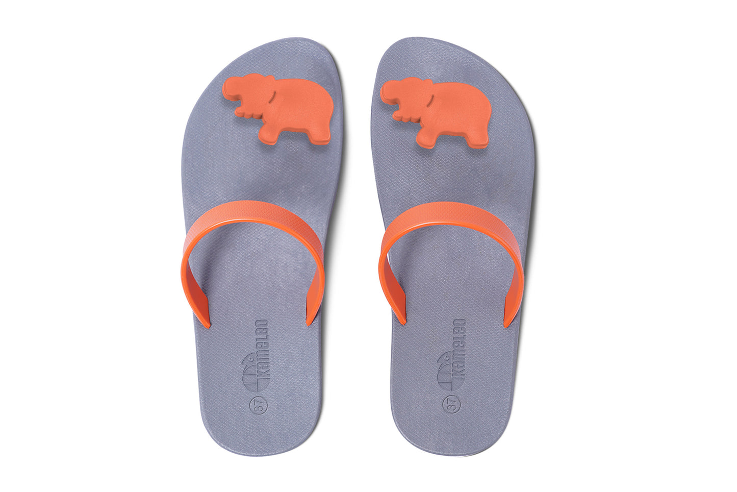 Poppi Hippo Grey Sole Orange Strap