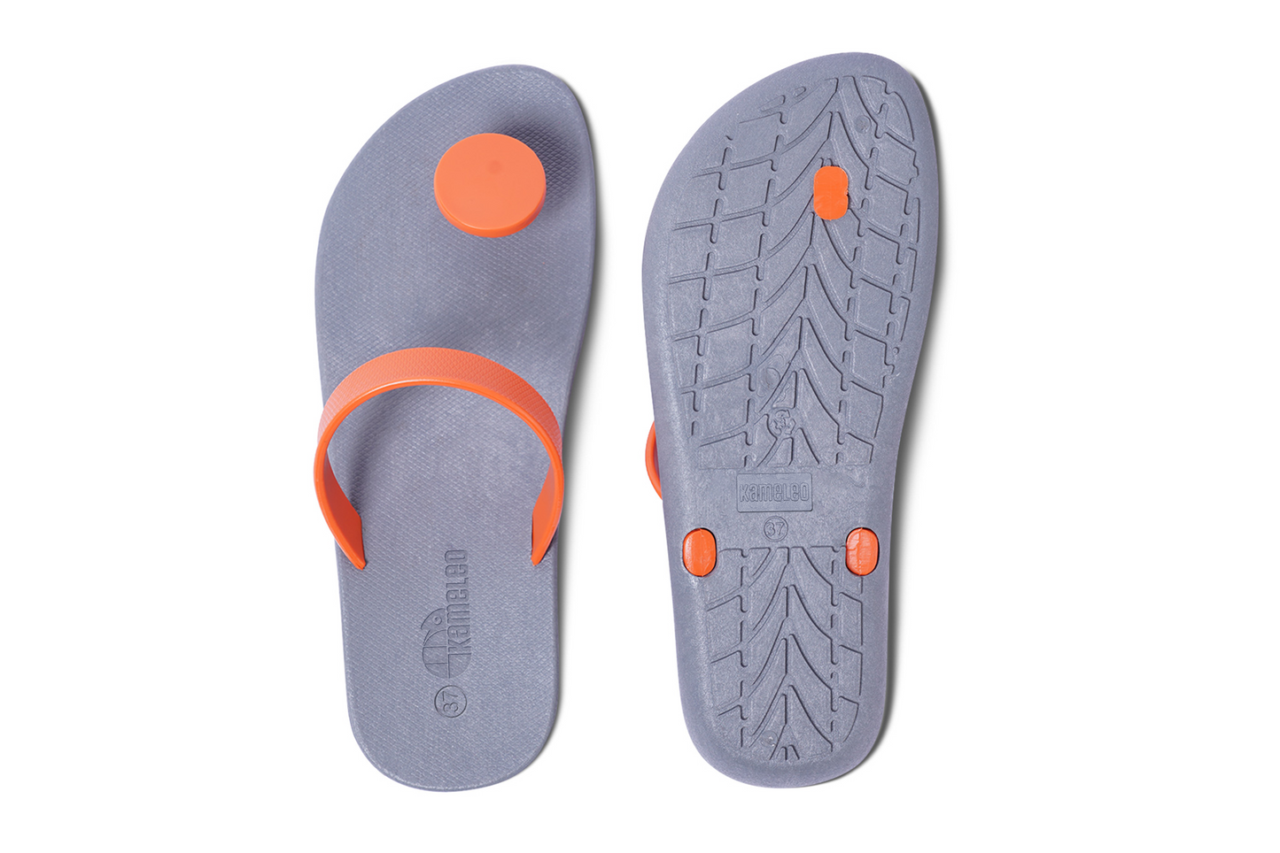 Poppi Dot Grey Sole Orange Strap