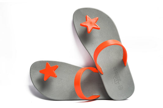 Poppi Star Grey Sole Orange Strap
