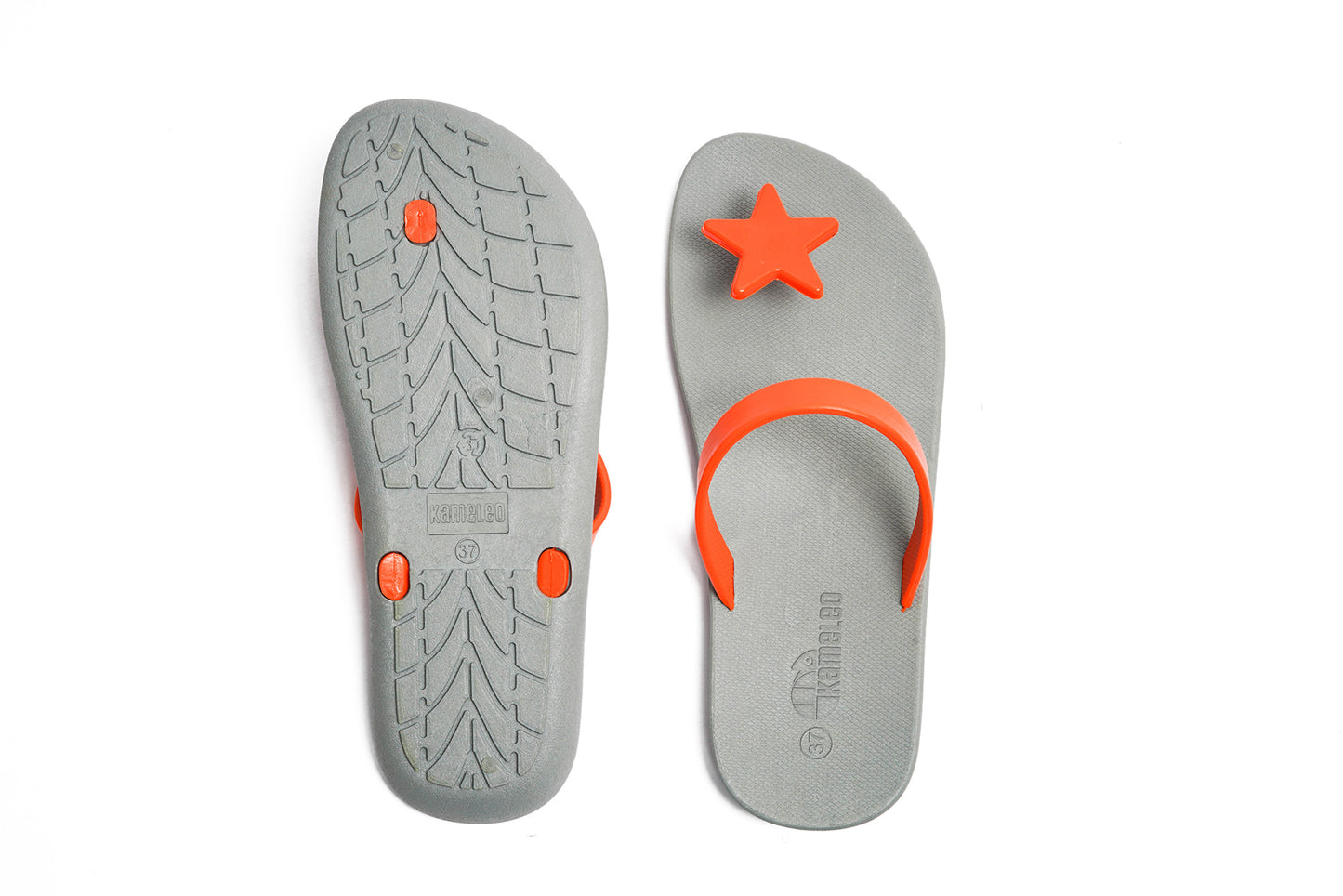 Poppi Star Grey Sole Orange Strap