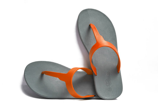 Thongs Grey Sole Orange Strap