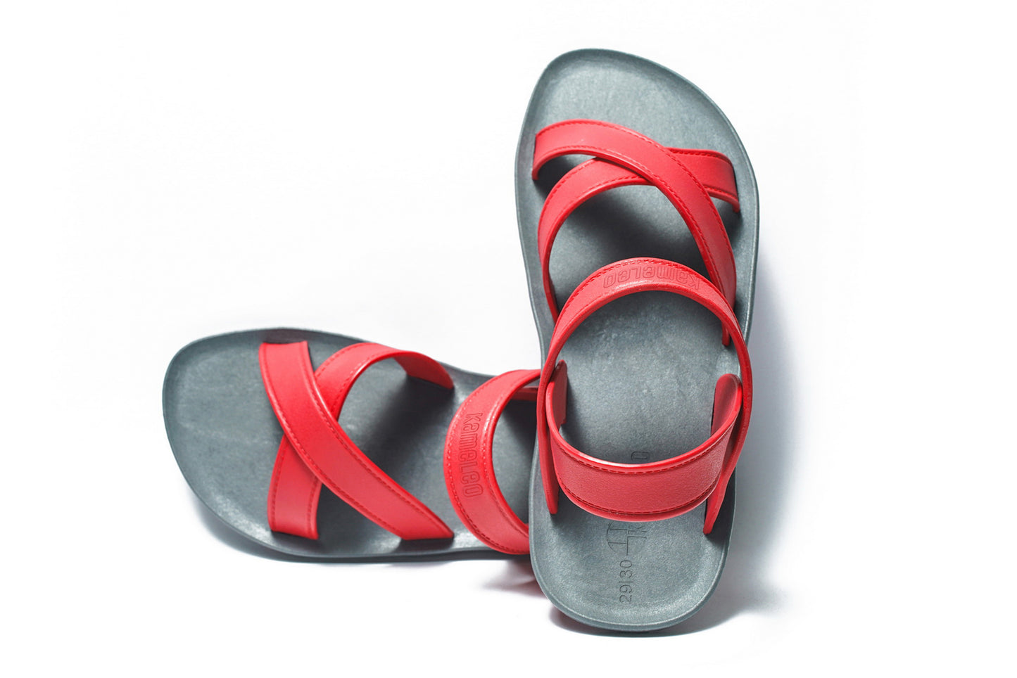 Cross Plus Kids Grey Sole Red Strap