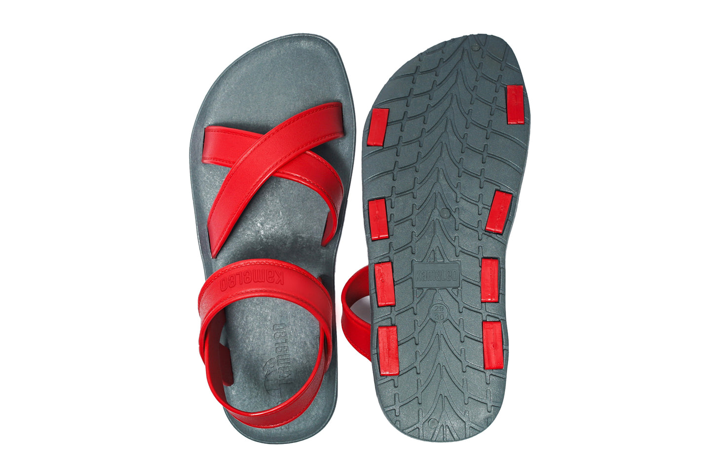 Cross Plus Kids Grey Sole Red Strap