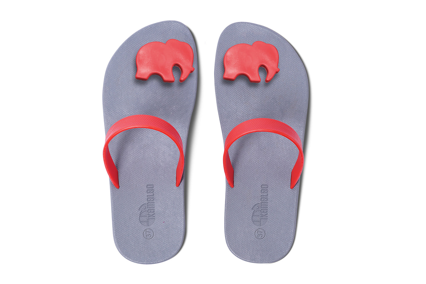Poppi Ellie Grey Sole Red Strap