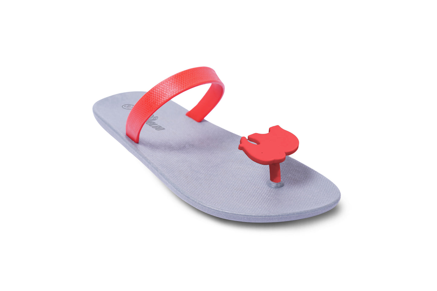 Poppi Ellie Grey Sole Red Strap