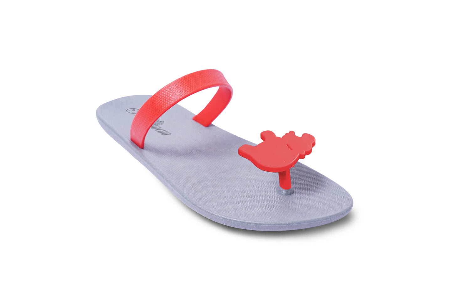 Poppi Hippo Grey Sole Red Strap