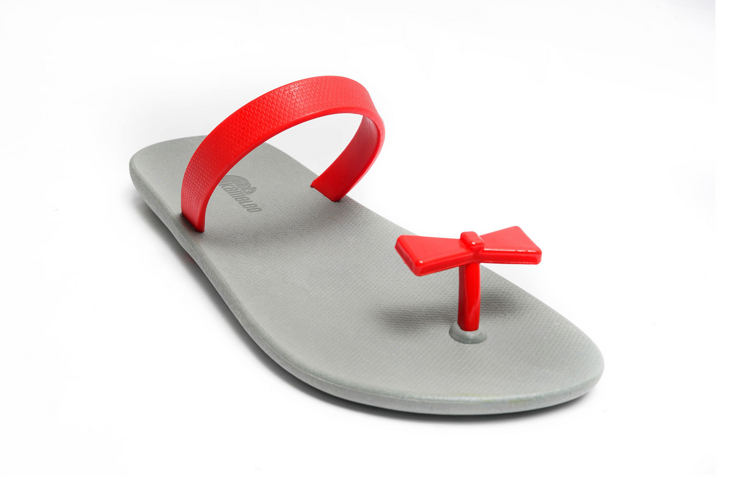 Poppi Bow Grey Sole Red Strap