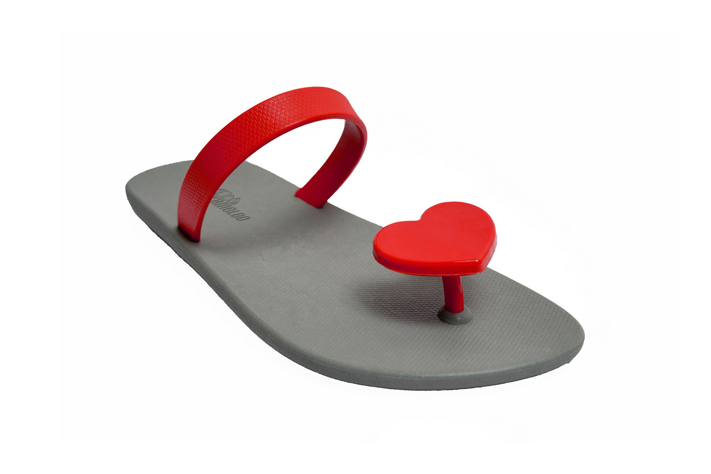 Poppi Heart Grey Sole Red Strap