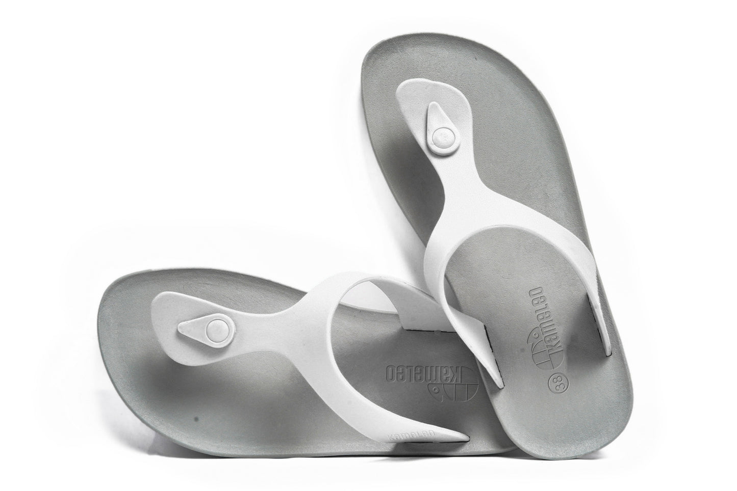 Candy Grey Sole White Strap