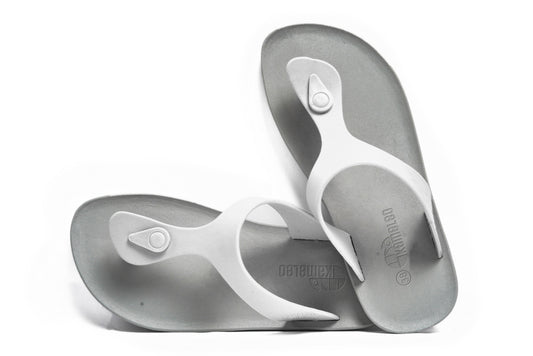 Candy Grey Sole White Strap