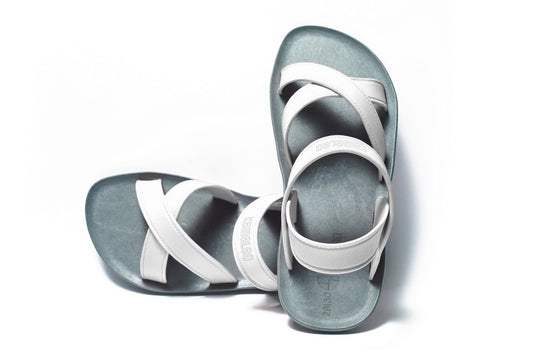 Cross Plus Kids Grey Sole White Strap