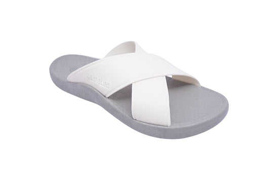 Crossy Grey Sole White Strap