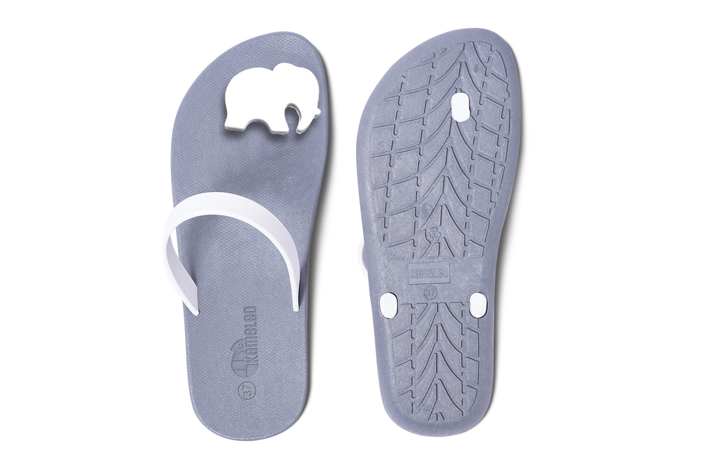 Poppi Ellie Grey Sole White Strap