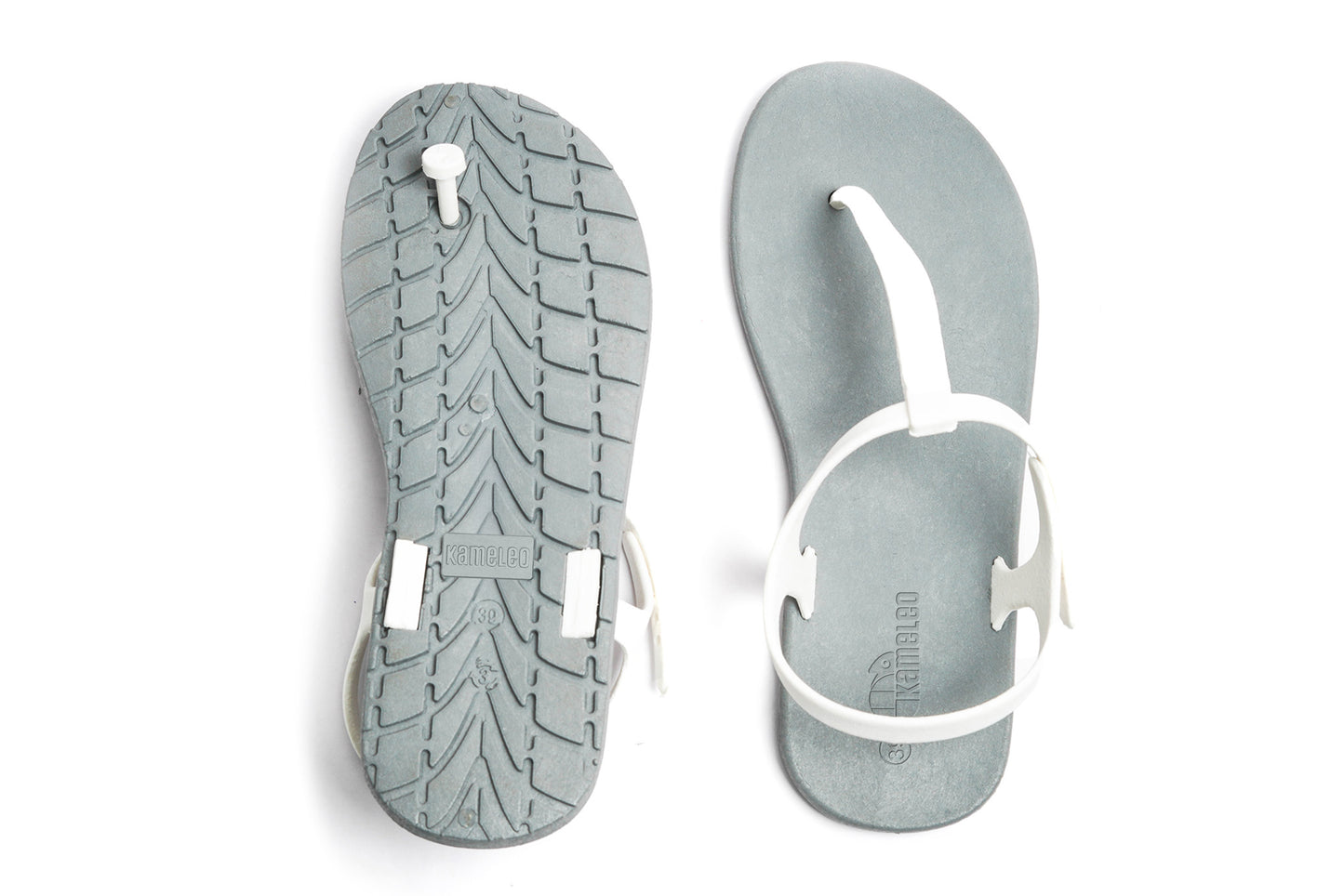 Saily Grey Sole White Strap