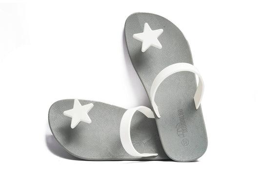 Poppi Star Grey Sole White Strap