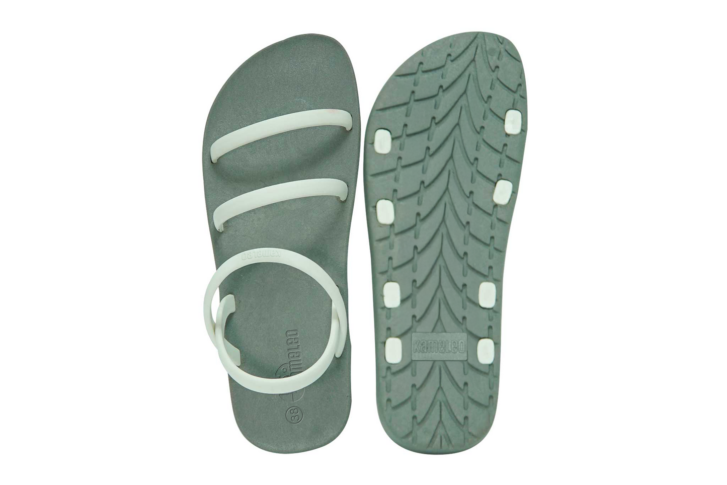 Twin Slim Grey Sole White Strap