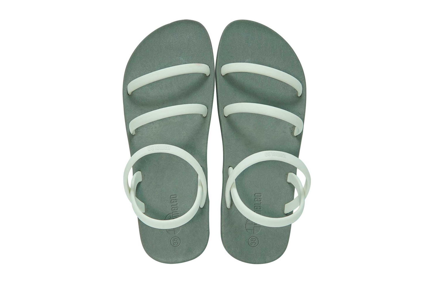 Twin Slim Grey Sole White Strap