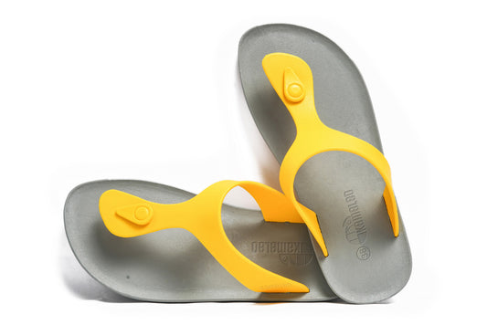 Candy Grey Sole Yellow Strap