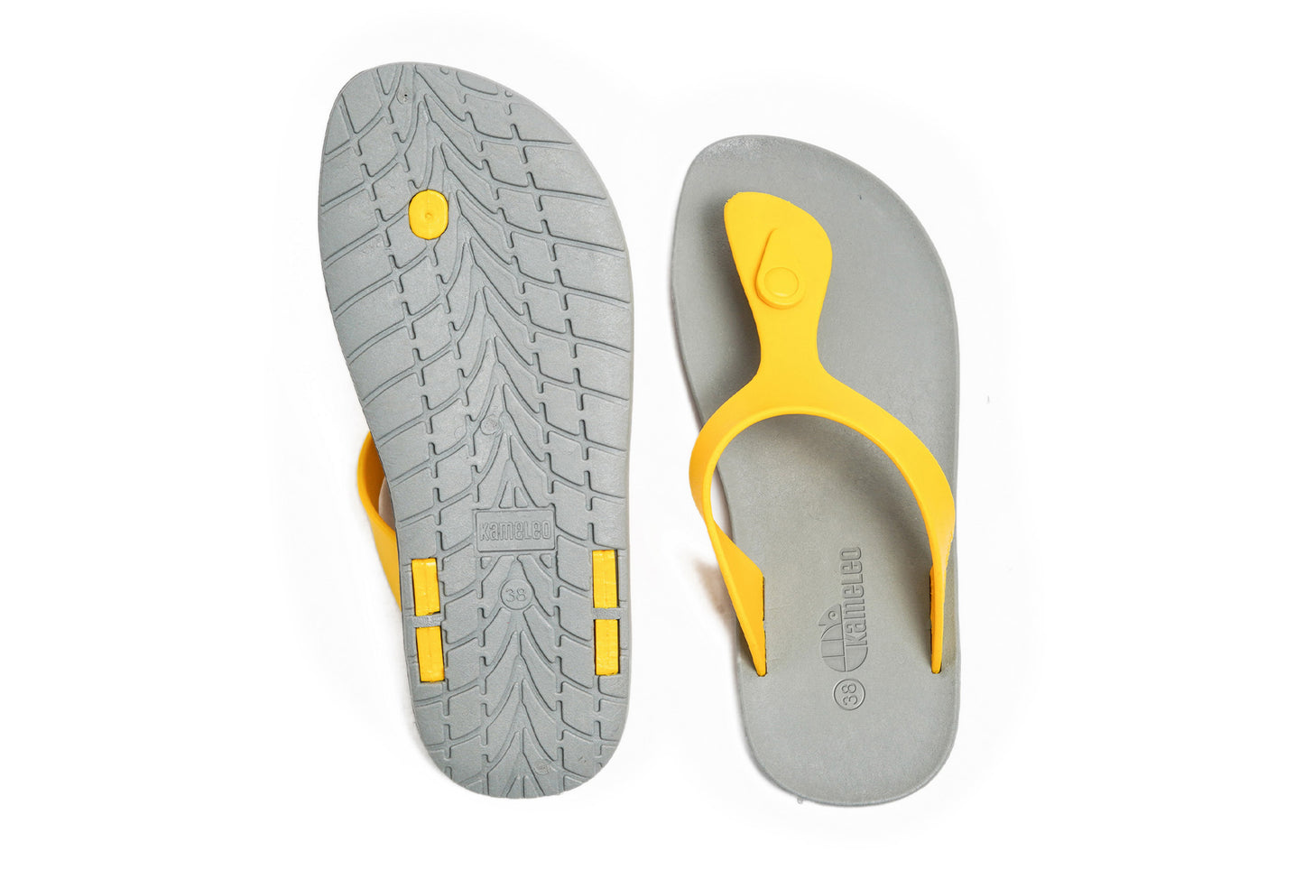 Candy Grey Sole Yellow Strap